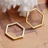 8Seasons Zinc Based Alloy Connectors Findings Honeycomb Gold Plated Hollow DIY Components 17mm( 5/8