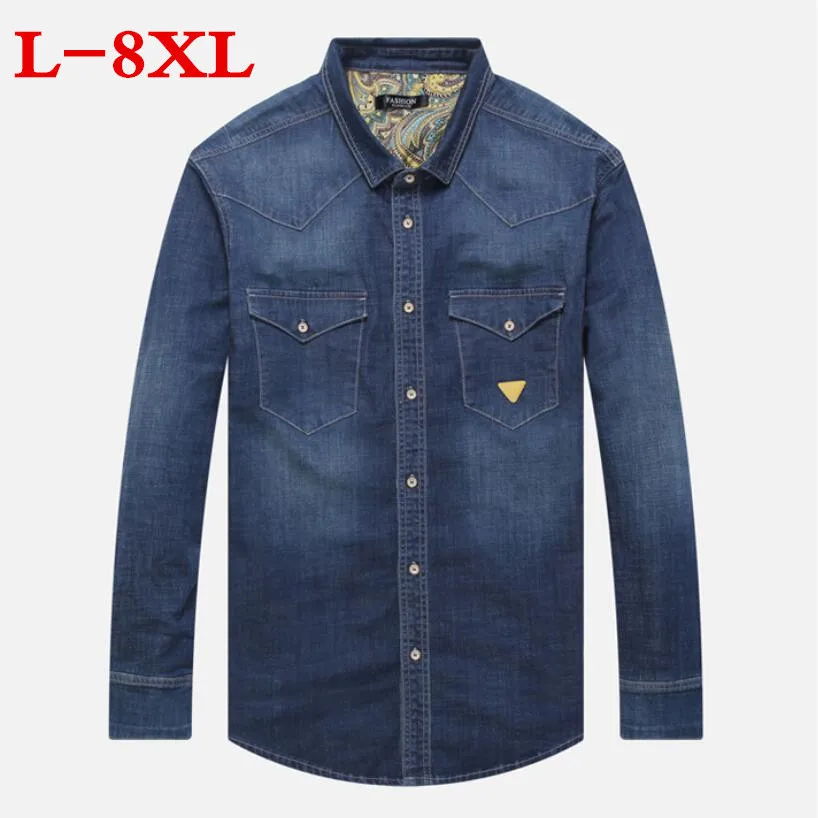 plus size 8XL 7XL men's clothing Jeans jacket men 6XL Cowboy denim outerwear male spring and autumn | Мужская одежда