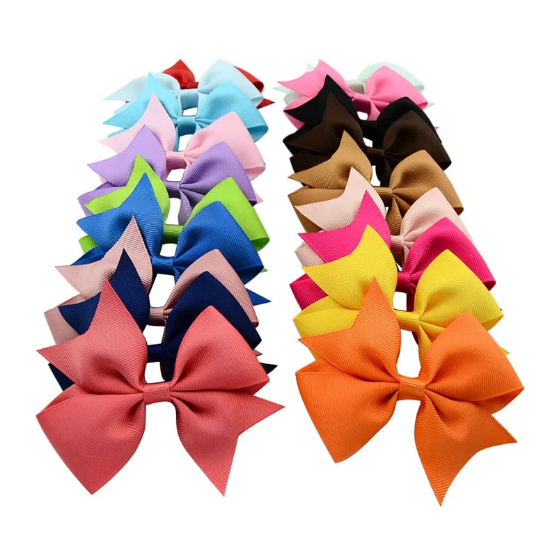 

20pcs/lot 4'' New Style Alligator Hair Clips Grosgrain Ribbon Hair Bows Girl Boutique Bow with Clip Kids Hair Accessories 565