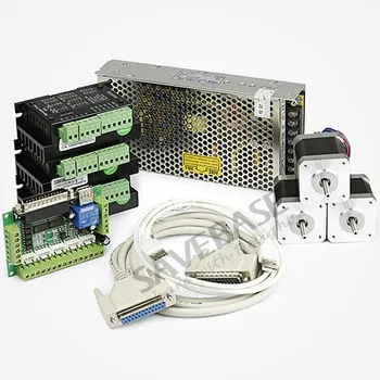 

SAVEBASE 3Axis CNC Kit M335 Microstep Drivers 5Axis Breakout Board Nema17 0.45N.m Stepper Motor 12V 10A PSU Support Mach3 etc.