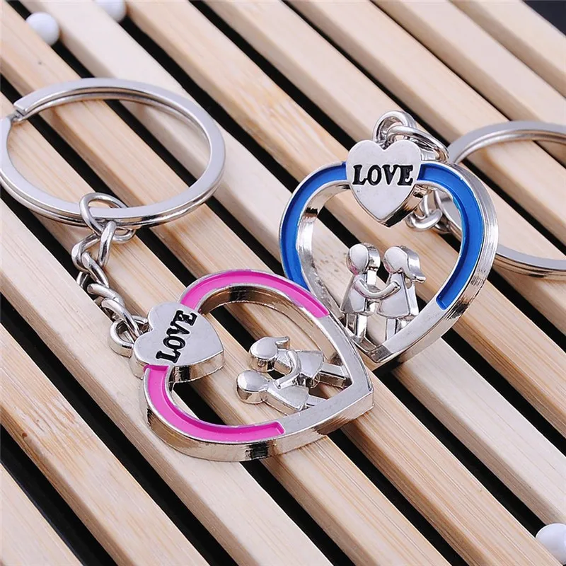 FREE-SHIPPING-by-FEDEX-100pairs-lot-Wholesale-Zinc-Alloy-Double-Heart-Couple-Keychains-Metal-Keyrings-For (2)