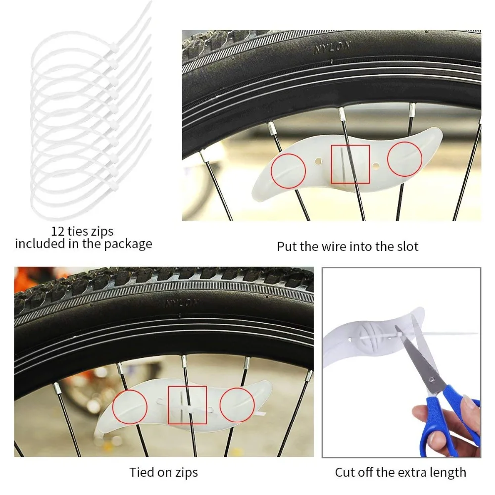 UnvarySam велосипед спиц 6 шт., колеса велосипеда свет, шинная проволока прямо с 6 светодио дный вспышка модель неоновые лампы, велосипед