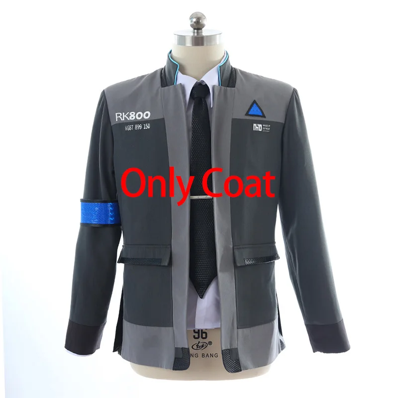 Game Detroit: Become Human Connor RK800 Agent Suit Uniform Tight Unifrom Cosplay Costume Customizable for Halloween - Color: Coat