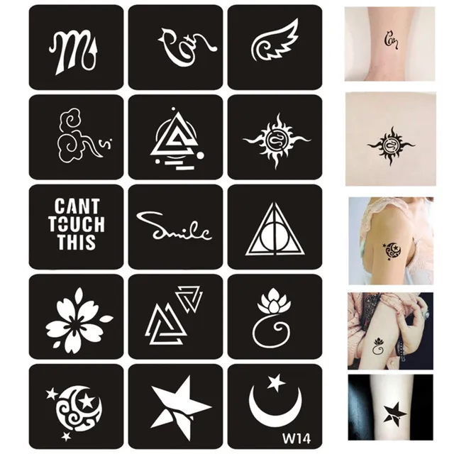 129 modèles tatouage au henné diy airbrush pochoirs dessin chat