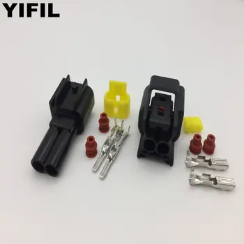 

100sets/lot 2 Pin/Way Female And Male Ignition Coil Wire Harness Waterproof Auto Connector For Ford Focus Furukawa FW-C-2F-B