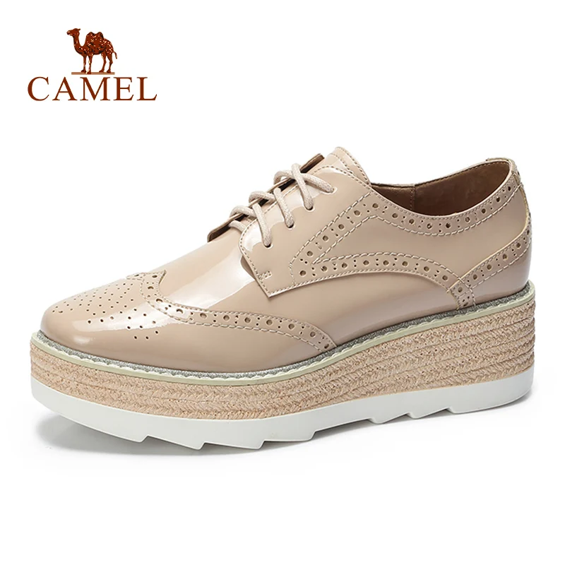 camel colored platform pumps