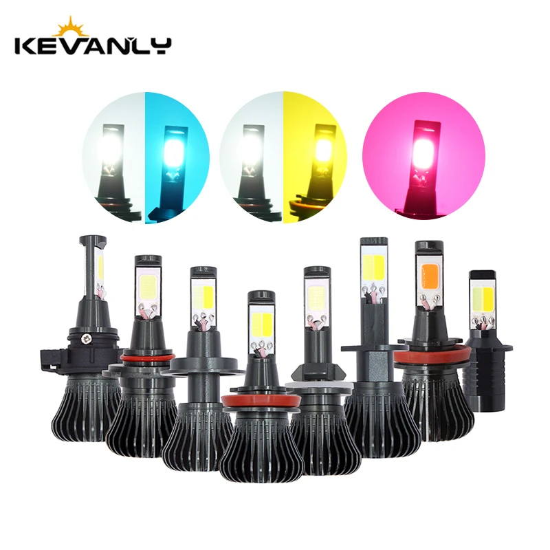 

H1 led H3 H7 H11 H8 9005 9006 HB3 HB4 H27 880 881 H16 PSX24W Car Fog Lamp DRL Bulb Dual Color White Yellow Blue / Ice Blue 12v