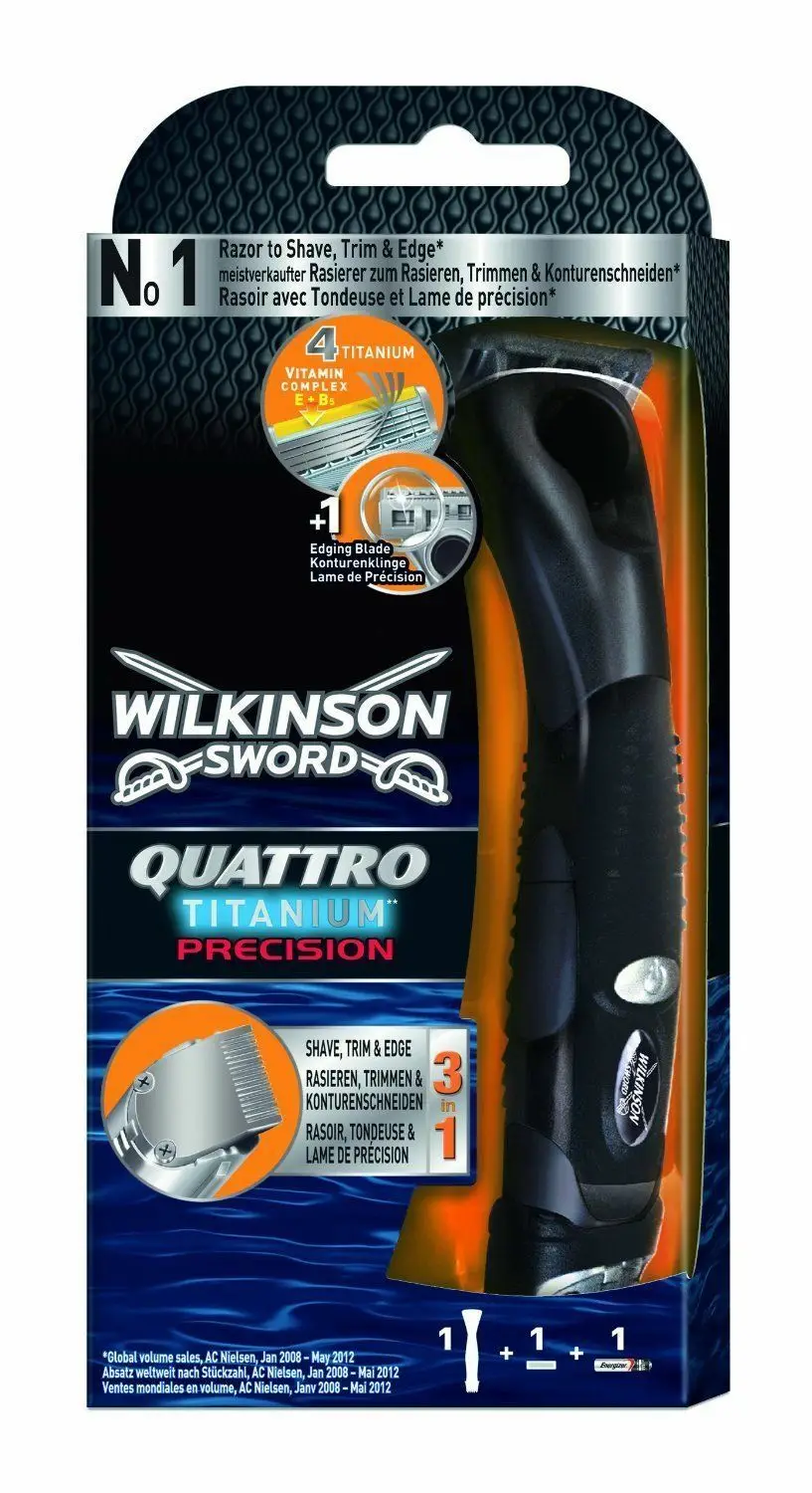 Wilkinson меч Quattro титановая прецизионная влажная бритва 3 в 1 + 2 лезвия|Бритва| |