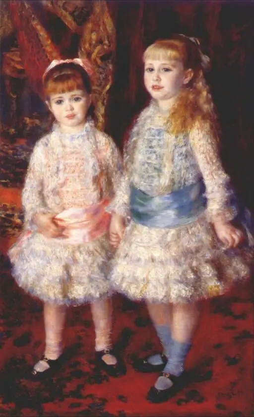 

High quality Oil painting Canvas Reproductions Pink and Blue (1881) By Pierre Auguste Renoir hand painted