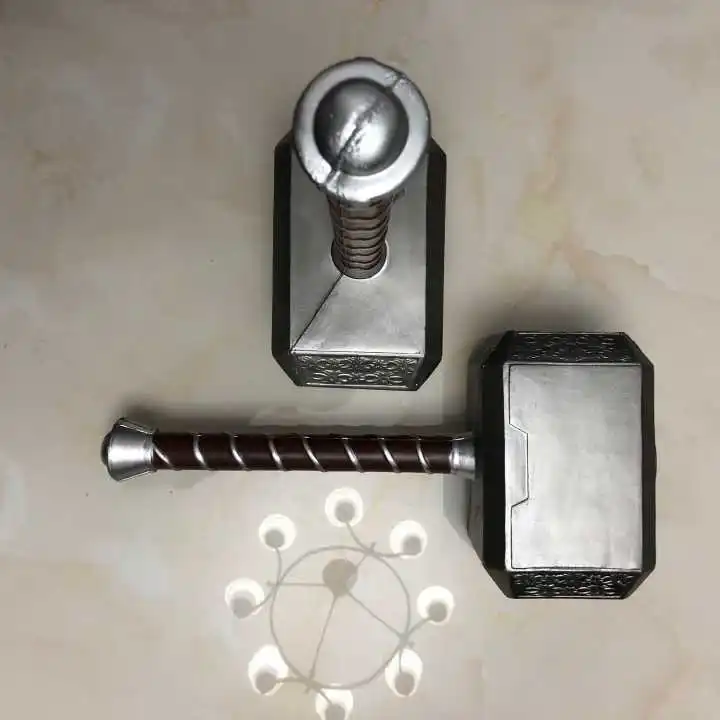 

1:1 Avengers 4 Thor Hammer Captain American Cosplay Mjolnir Marvel Superhero Weapon PU Material Props 44cm