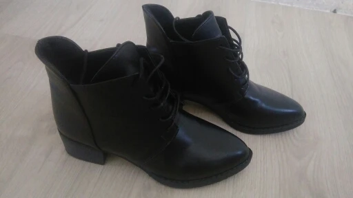 Vintage Thick Short Women's Leather Ankle Boots