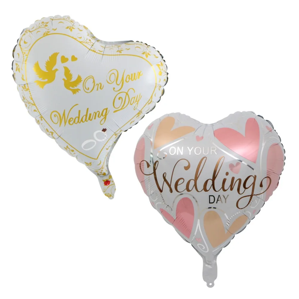 

18 inch Wedding Decoration Heart Bride Groom Aluminium Foil Balloons Wedding Party Celebration love Helium Balloons Supplies