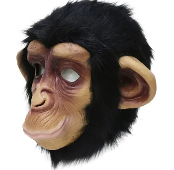 

Apes Gorilla Monkey Latex Mask Chimp Halloween Costume Party Animal Head Mask Party Costume