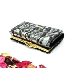 Женский кошелек, женский небольшой кожаный бумажник, трехслойный кожаный кошелек на молнии с пряжкой в стиле ретро, Женский кошелек, кошелек из натуральной кожи, зажимы для денег