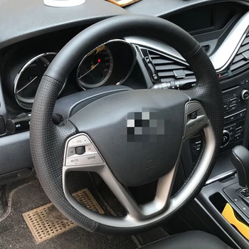 

PUOU for Pentium B70 leather hand sewing steering wheel cover custom special leather car hand sewing set wholesal Free shipping