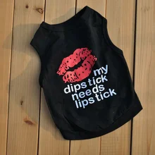 Красный Рот Малый Собак Pet Рубашка Черный Смешные Футболки Летом дышащий Собаки Одежда Для Животных Кошка Жилет Одежда Костюм Для Чихуахуа E