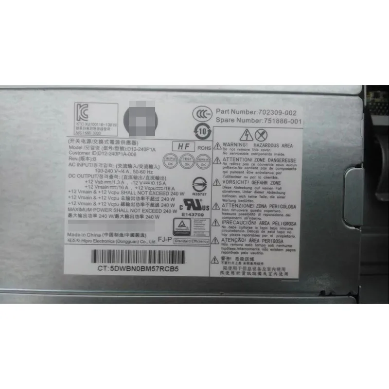 Для HP 600 G1 с волокнно Оптической вилкой сервер источника питания D12 240P1A PS4201 2HF PS 4241