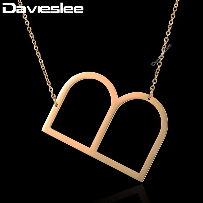 

Davieslee Initial Letter A-Z Pendant Necklace Chain Womens Ladies Adjustable Stainless Steel Gold Tone DKPM126