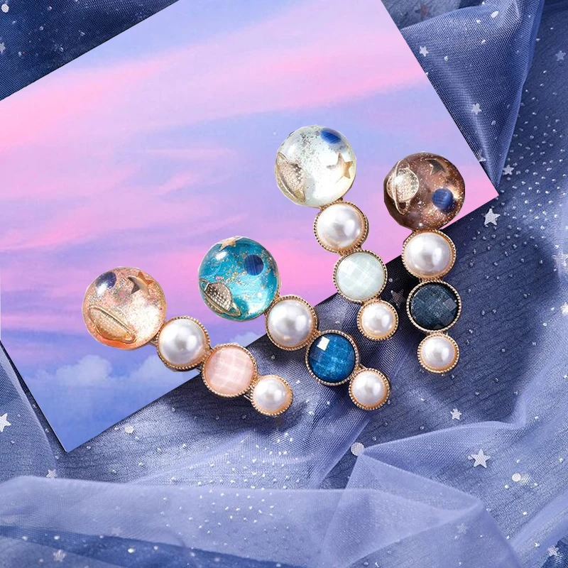 

Romantic Acetate Round Star Alloy Barrettes For Women Star Hair Clips for Girls Hairpins Hair Accessories