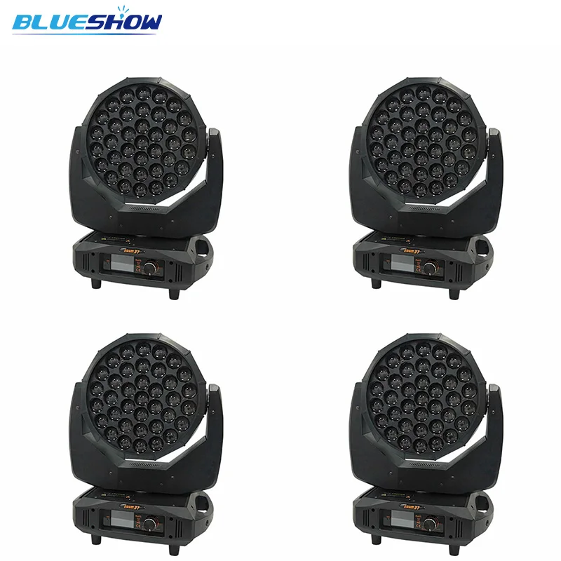 

No tax custom 4pcs/lot Zoom Moving Head Wash Light LED 37x15w RGBW 4in1 Beam Stage Lighting