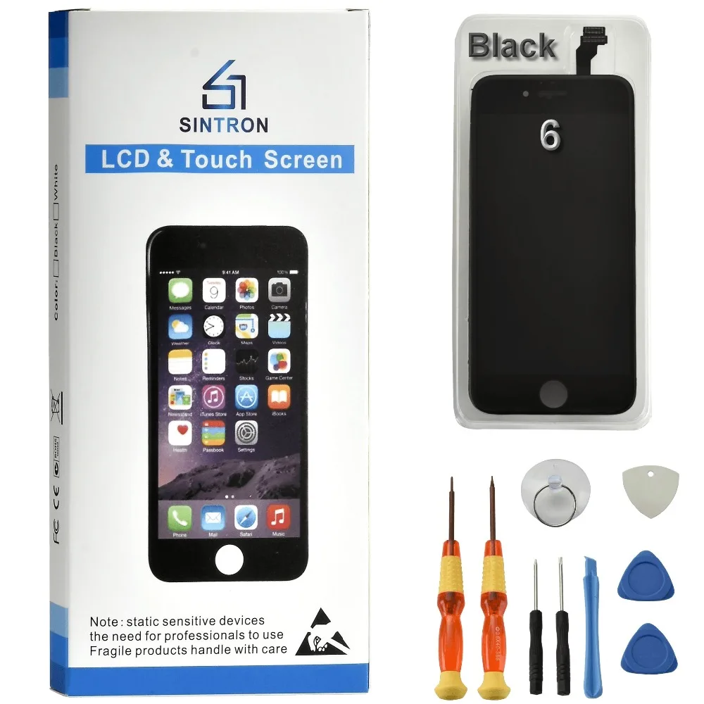 

For iPhone 6 Screen Replacement Black Panel Sintron OEM LCD Display Touch Screen Digitizer Assembly Repair including Free Tools