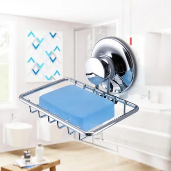 

Stainless Steel Bathroom Soap Dish holder Shower Vacuum Suction Cup Kitchen Holder Soap Storage Dish Box Bathroom Accessories