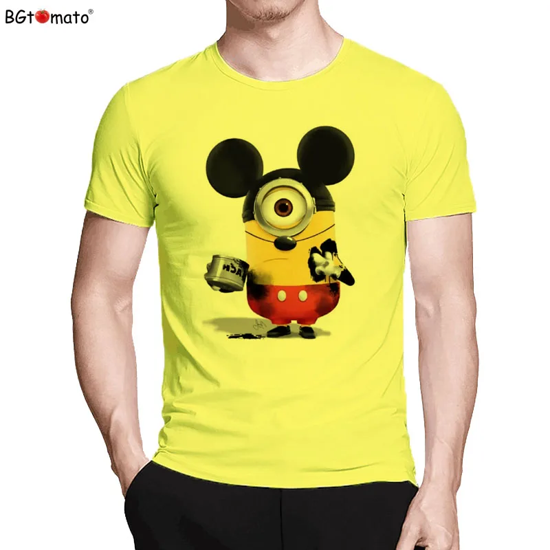 

BGtomato T shirt Super cute Mickey minions funny t shirts Creative style hot sale summer cool t-shirt men cartoon anime t shirt