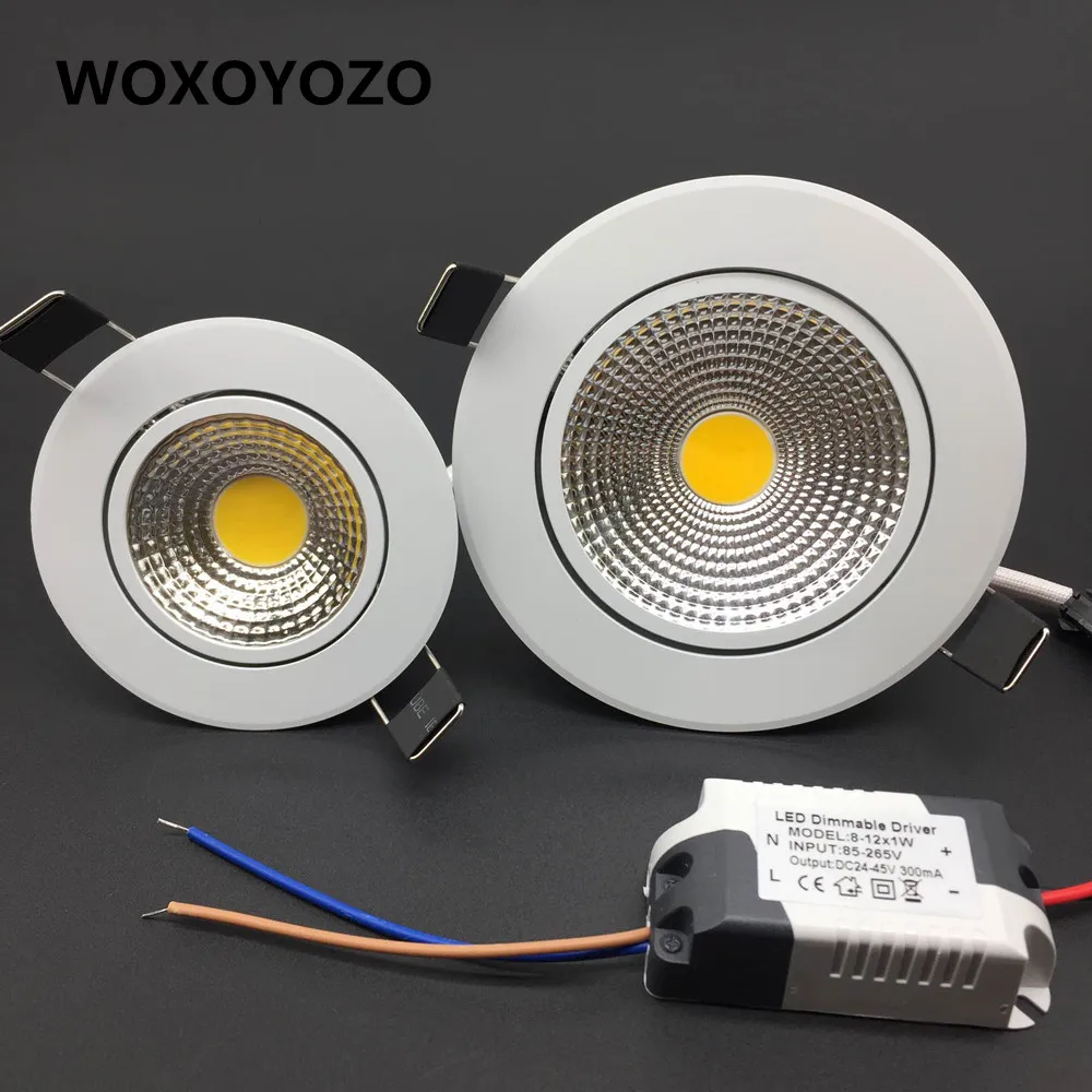 

COB Spot Light Indoor Lighting Dimmable light ceiling recessed Lights 3w 5w 7w 12w Ceiling 85-265V Led downlight