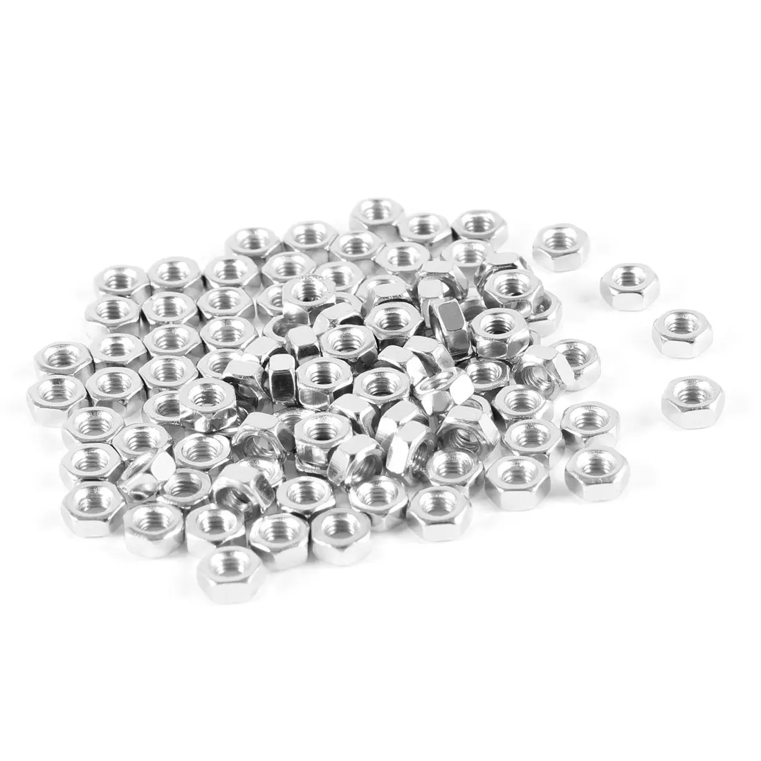 

UXCELL 100Pcs M3 3Mm Female Thread Hex Metal Nut Fastener Silver Tone