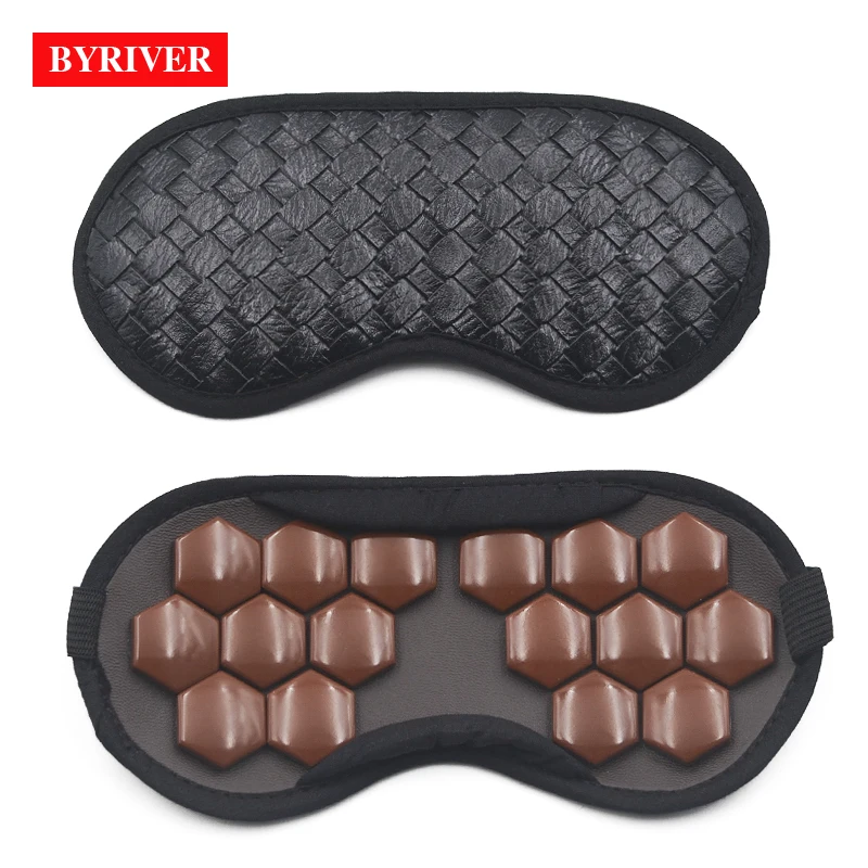 Byriver Tourmaline Stone Health Eye Massage Mask, Negative Ion Relaxing Sleep Mask, Relieve