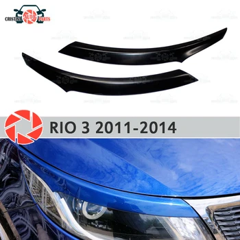 

Eyebrows for Kia Rio 3 2011-2014 for headlights cilia eyelash plastic ABS moldings decoration trim covers car styling