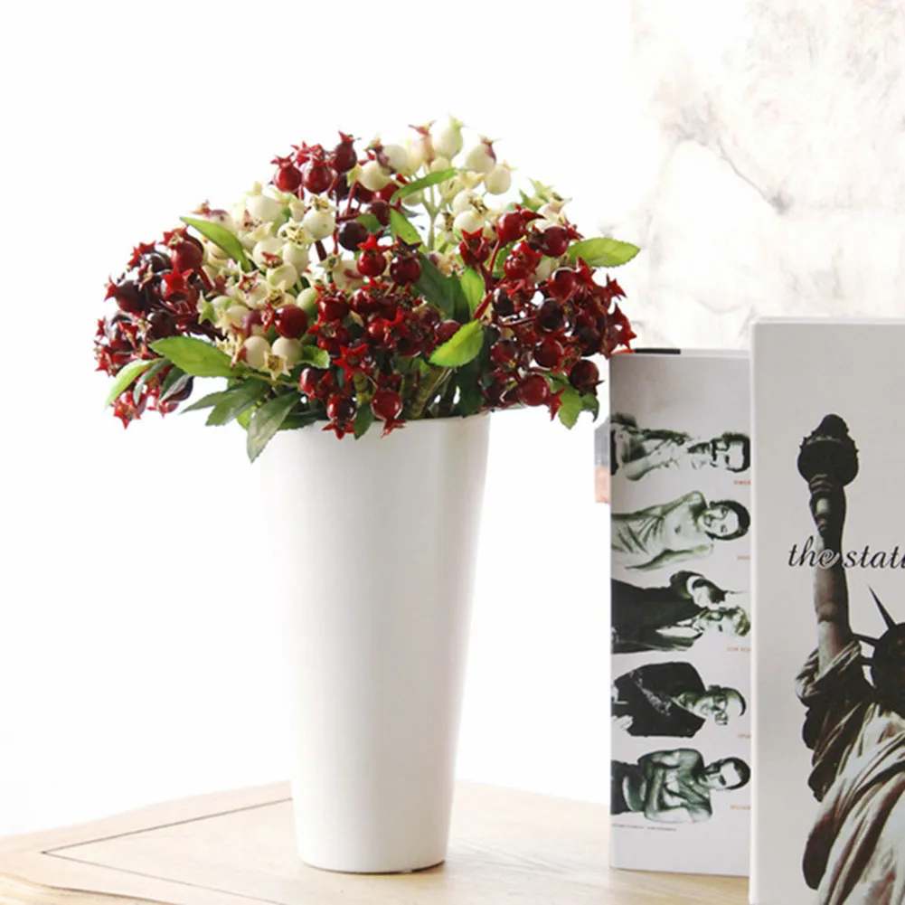 1pc 25cm Small Glass Berries Artificial Flower Red Wedding