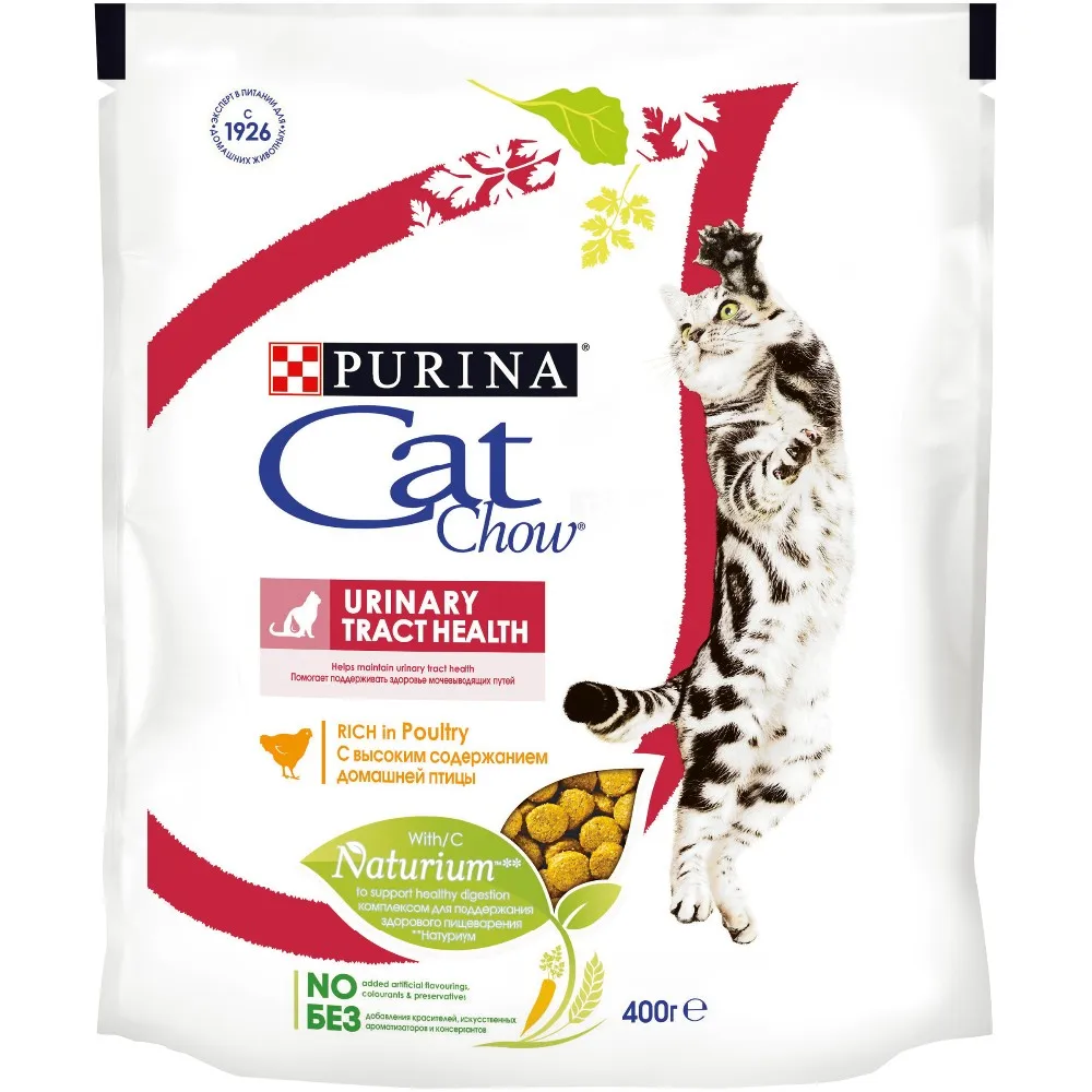 Корм для кошек Cat Chow с высоким содержанием домашней птицы, сухой, 8 упаковок по 400 г