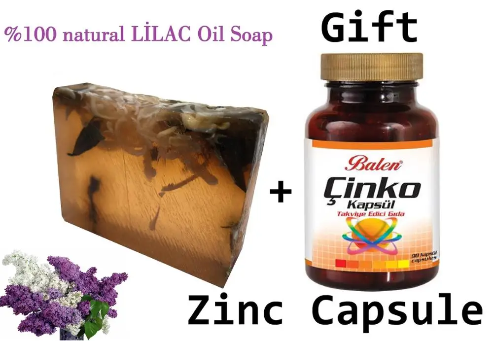 

(gift items)HANDMADE LILAC essential oil 100gr Soap+Gift Food Supplement Herbal Beauty Skin Body Care Zinc Reinforcing