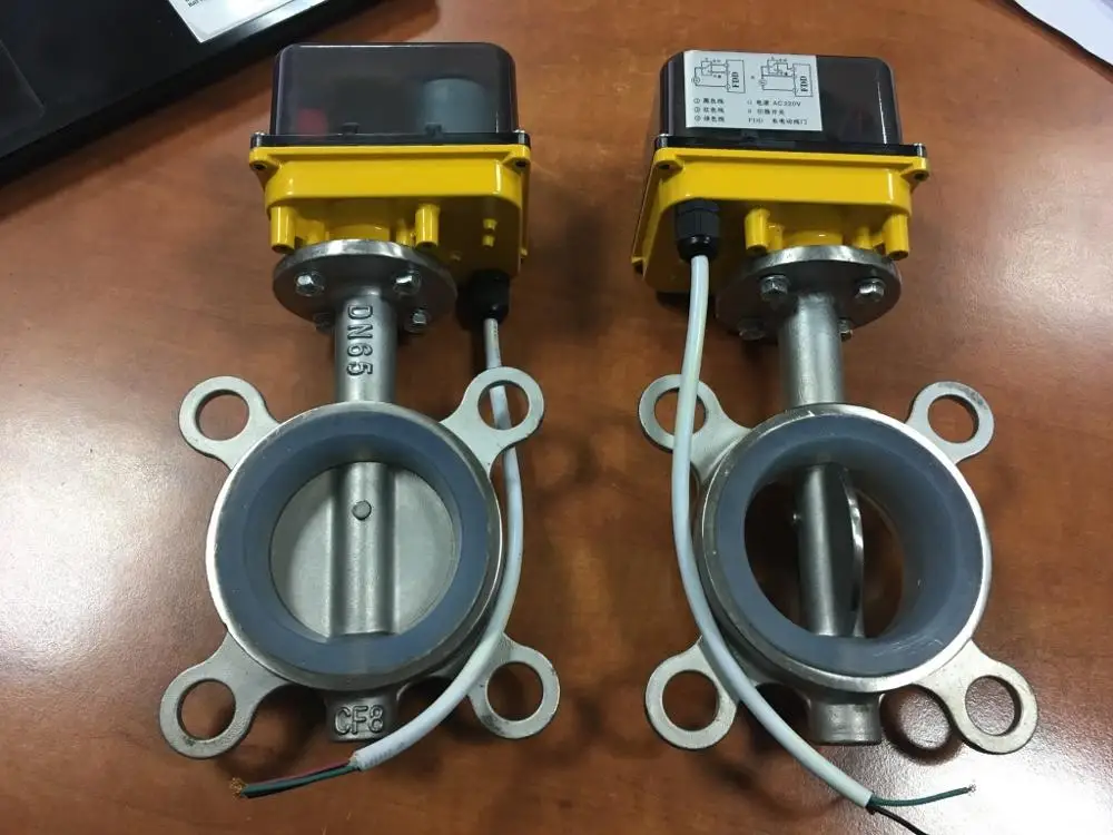 Small Equipment Accessories DN40,DN50,DN65 Stainless Steel Electric Butterfly Valve,12VAC//DC,24VAC//DC,AC220V Motorized Butterfly Valve