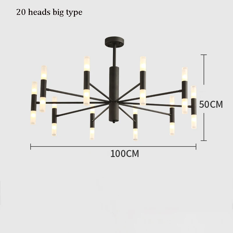 Artpad современный светодиодный светильник-люстра для столовой черный Золотой светодиодный подвесной светильник-люстра для кухни Лофт - Цвет корпуса: 20 heads big black