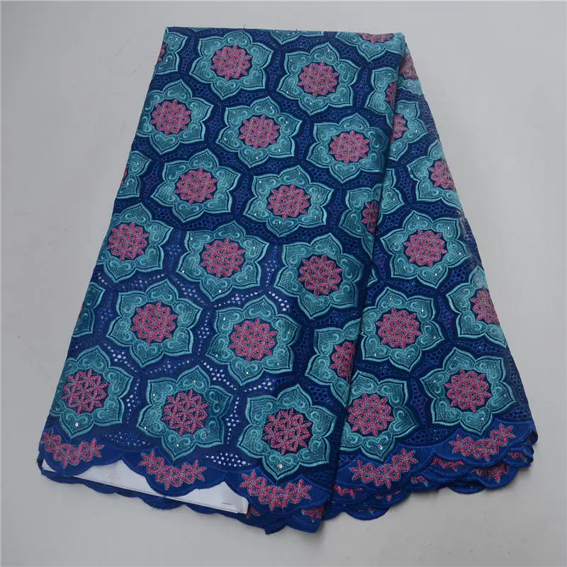

New arrival african swiss voile lace nigerian lace fabrics 5 yards navy blue swiss voile lace with stones
