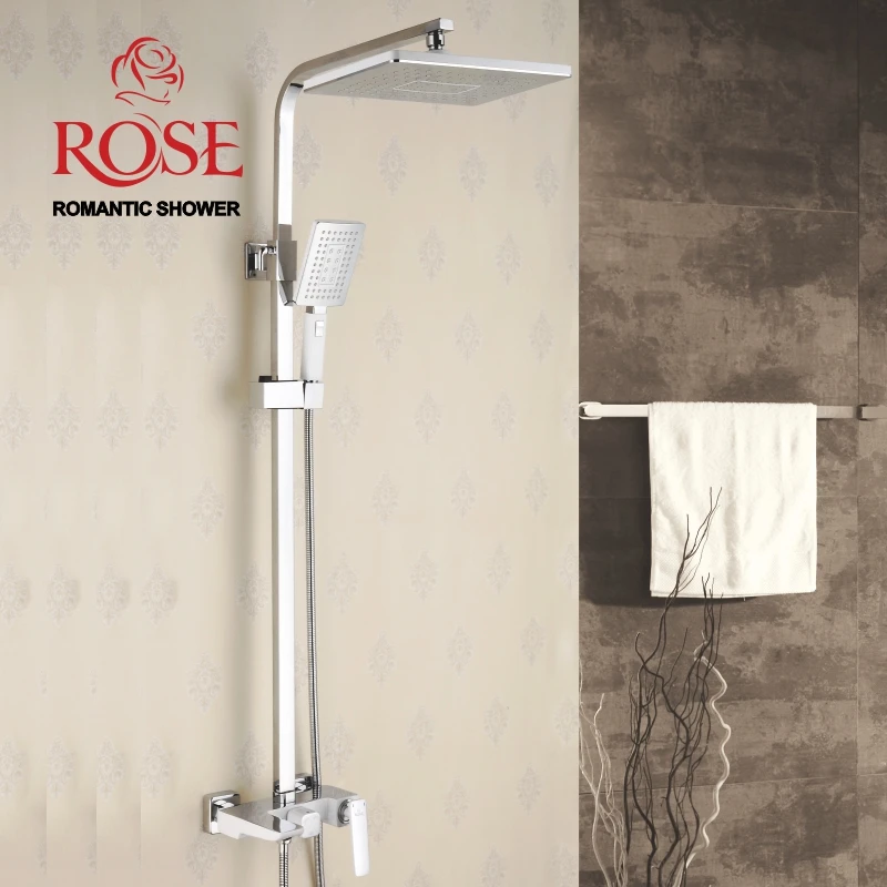 

ROSE Shower system, Chrome plated shower set brass faucet with aerator, faucet shower watering can and shower head R1636F