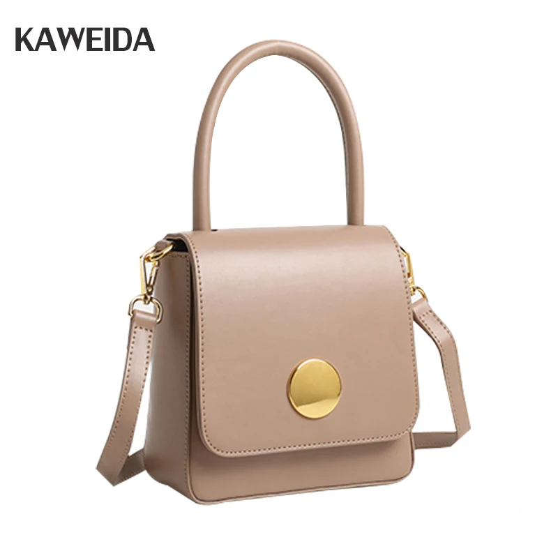 

2018 New Elegant Women Handbag Diagonal Small Totes Female Geniune Leather Retro Handbags With Round Buckle Mini Square Package