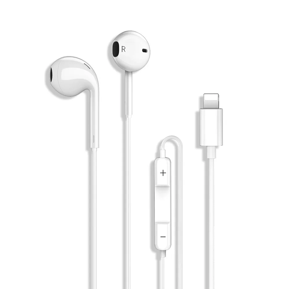 

HOT Original for Lightning plug headset Wired Stereo Earpods HiFi In-ear Earphone Microphone for iPhone 7 8 Plus X XS MAX XR