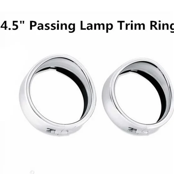 Visor Style Headlamp Trim Ring 4.5" Auxiliary Lamp Black chrome Visor