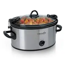 Cook& Carry 6-Quart Oval Portable Manual Slow Cooker | Stainless Steel