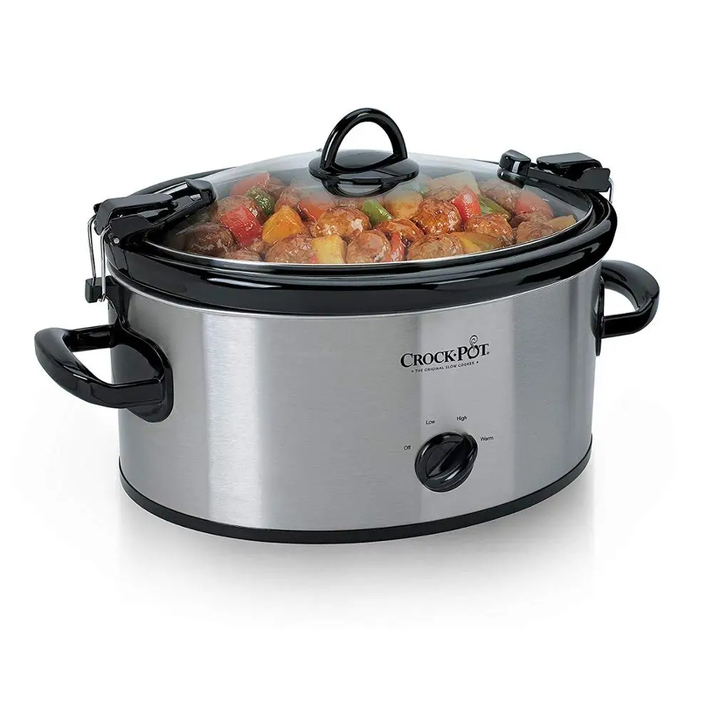 

Cook & Carry 6-Quart Oval Portable Manual Slow Cooker | Stainless Steel