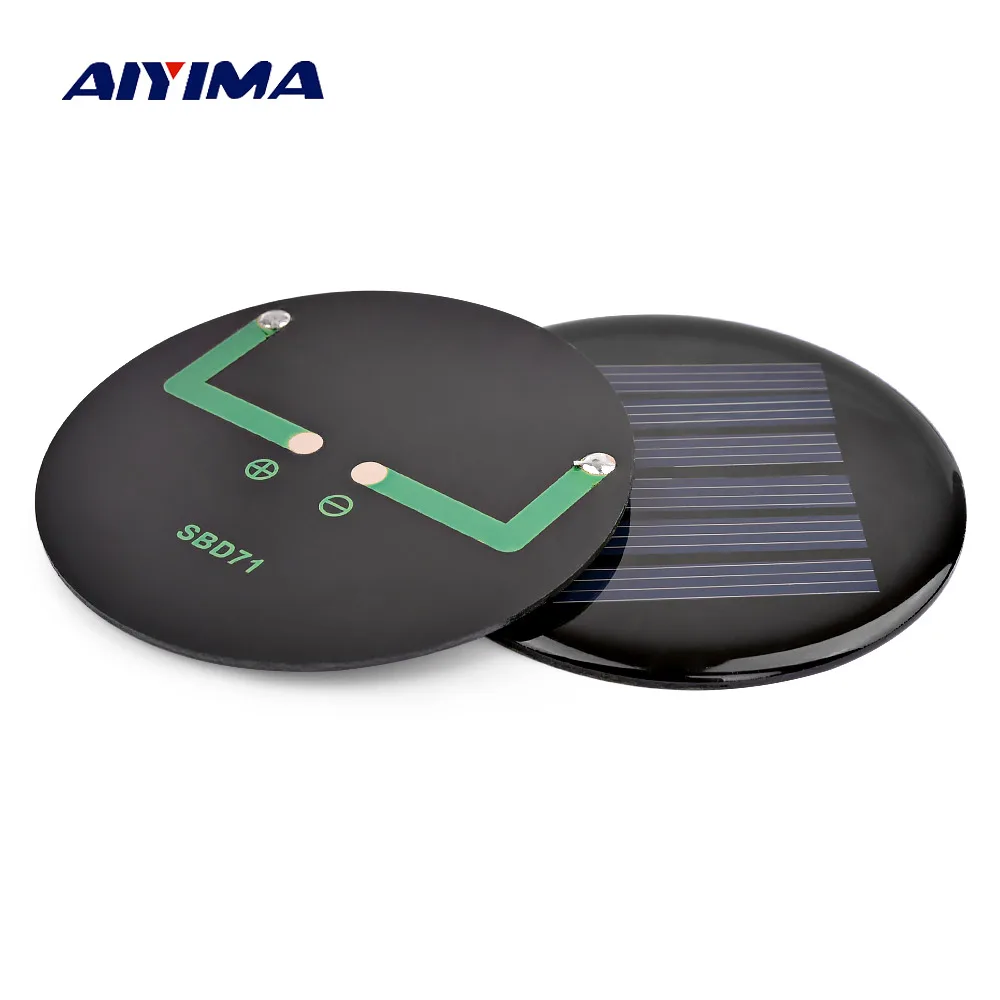 

AIYIMA 2Pcs Mini Portable Painel Solar Panels China D71mm 3V 80mA Kit Solar Charger Panel Paneles Solares DIY Batterie Solaire