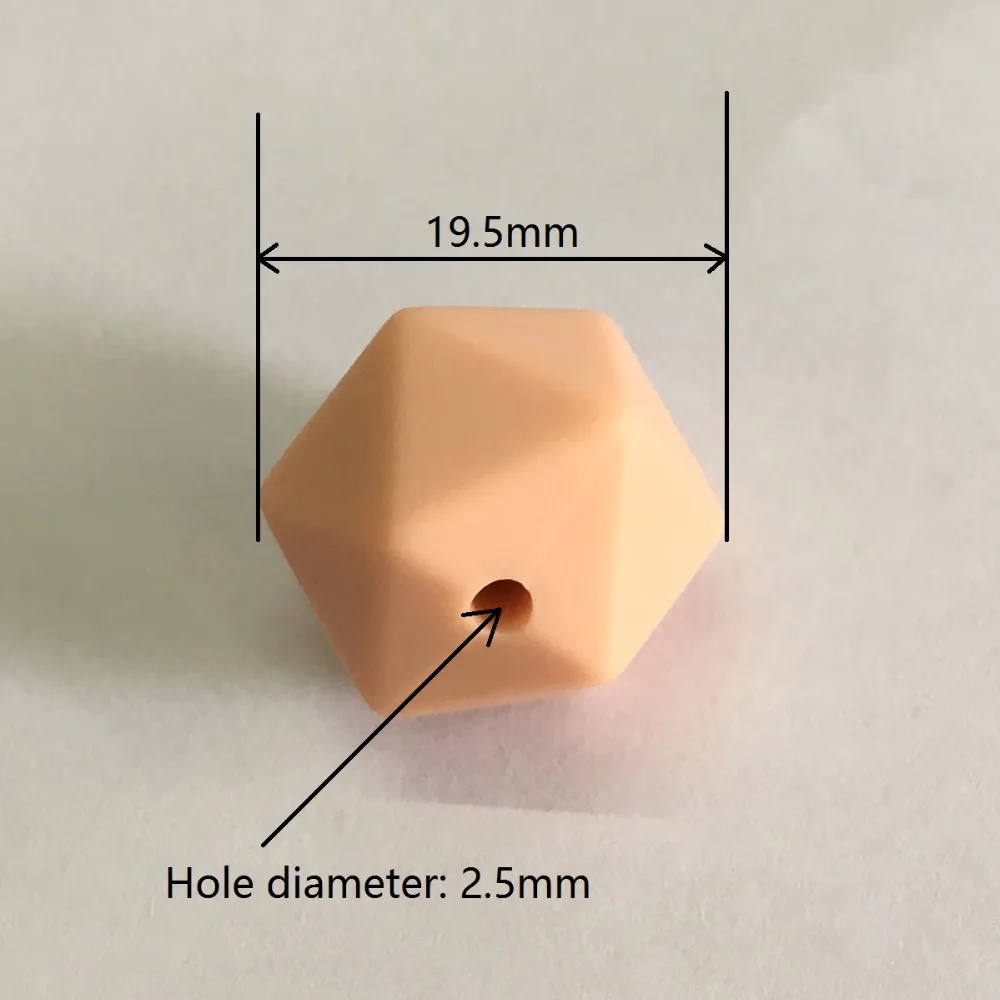 19.5mm icosahedron silicone loose beads