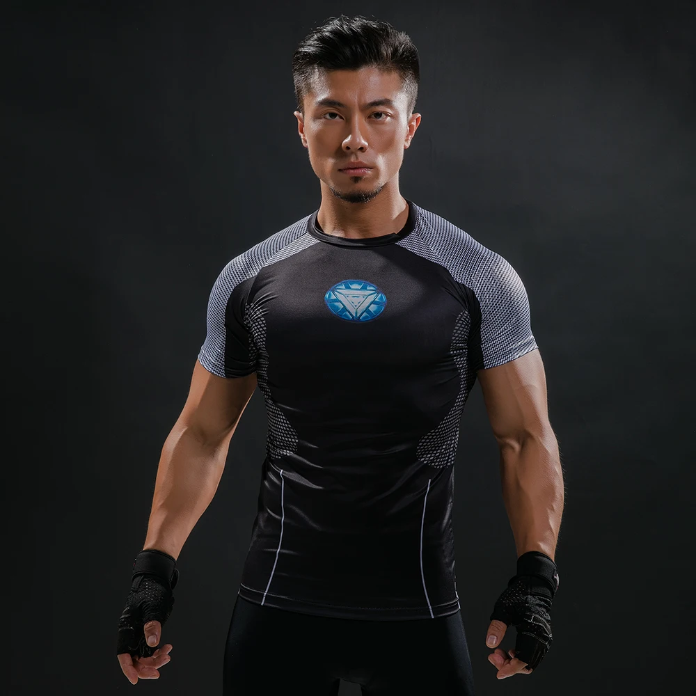 

New Ironman Brand 3D Printed T Shirt Men Compression Top G ym Fitness Men T-Shirt Novelty Summer Clothing Tight Crossfit Tshirt