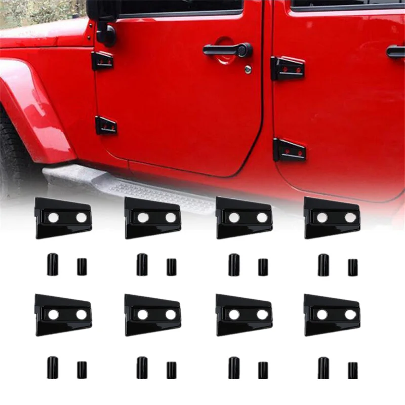 Black Door Hinge Covers for Jeep Wrangler JK JKU Rubicon, Sahara Sport