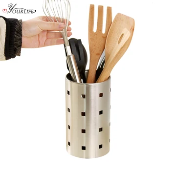 

OYOURLIFE Kitchen Stainless Steel Tableware Storage Rack For Spoon Fork Chopsticks Drain Rack Utensils Drying Storage Organizers