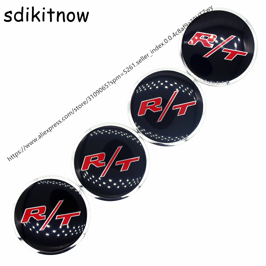

New 4pcs R/T RT Car Wheel Hub Caps Cover Rim Sticker Badge Styling For Dodge JCUV Caliber RAM Journey Charger Caravan Challenger