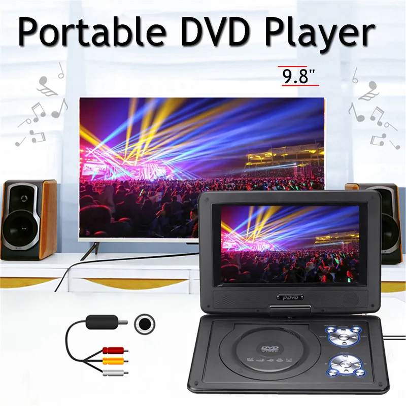 

7Pcs In 1 9.8 mini Portable Game Console Car DVD Player CD Support MP4 MP3 JPG Rotate USB SD 300 GAMES With DC 12V Car Adapter